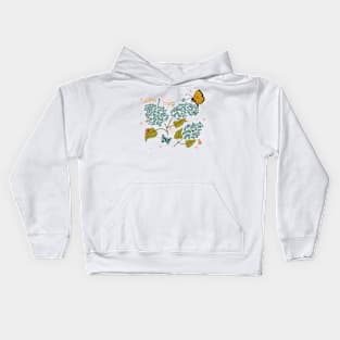 "Don't Bug Me" - lilacs, ladybugs, butterflies, moths, beetles, flowers Kids Hoodie